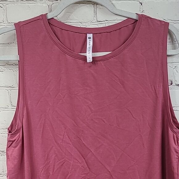 Fabletics Martha SL Tunic Terracotta Pink Sleeveless Side Tie Size Small Workout - Picture 5 of 9